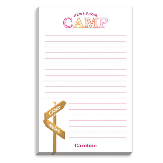 Pink Camp Signs Notepads